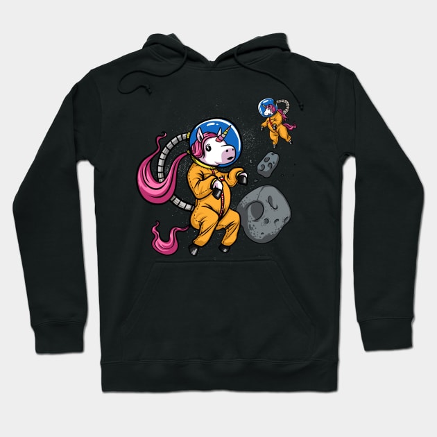 Unicorn Space Astronaut Hoodie by underheaven